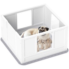PawHut Whelping Box for Dogs with Waterproof Whelping Pad,Dog Whelping Pen with