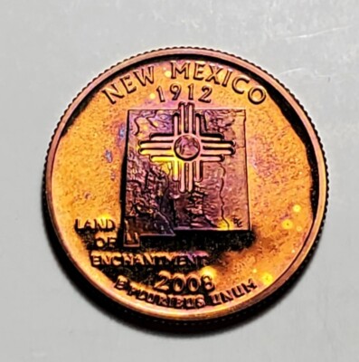 TONED 2008 S NEW MEXICO STATE QUARTER CLAD PROOF UNC #C2654