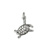 Small 925 Sterling Silver 3/4" Turtle Charm Pendant