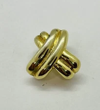 Necklace Enhancer Slide gold tone crisscross dimensional For Beads Or Chain