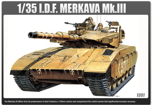 I.D.F. MERKAVA MK.III MAIN BATTLE TANK (ISRAELI MARKINGS) #13267 1/35 ACADEMY - Picture 3 of 3