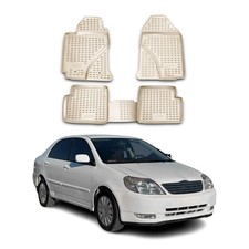 Omac Floor Mats Liner For Toyota Corolla 2003-2008 Beige Tpe All-weather 4 Pcs