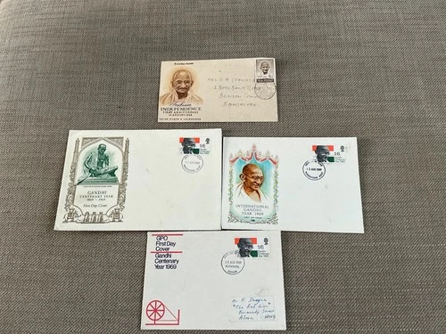 1st Day Cover Indian Independence 1st Anniversary 1948 + UK Gandhi Centenary