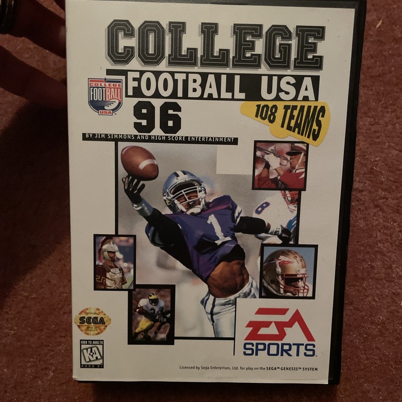 College Football USA 96 Sega Genesis 1995 Complete EA Sports Jim Simmons Tested