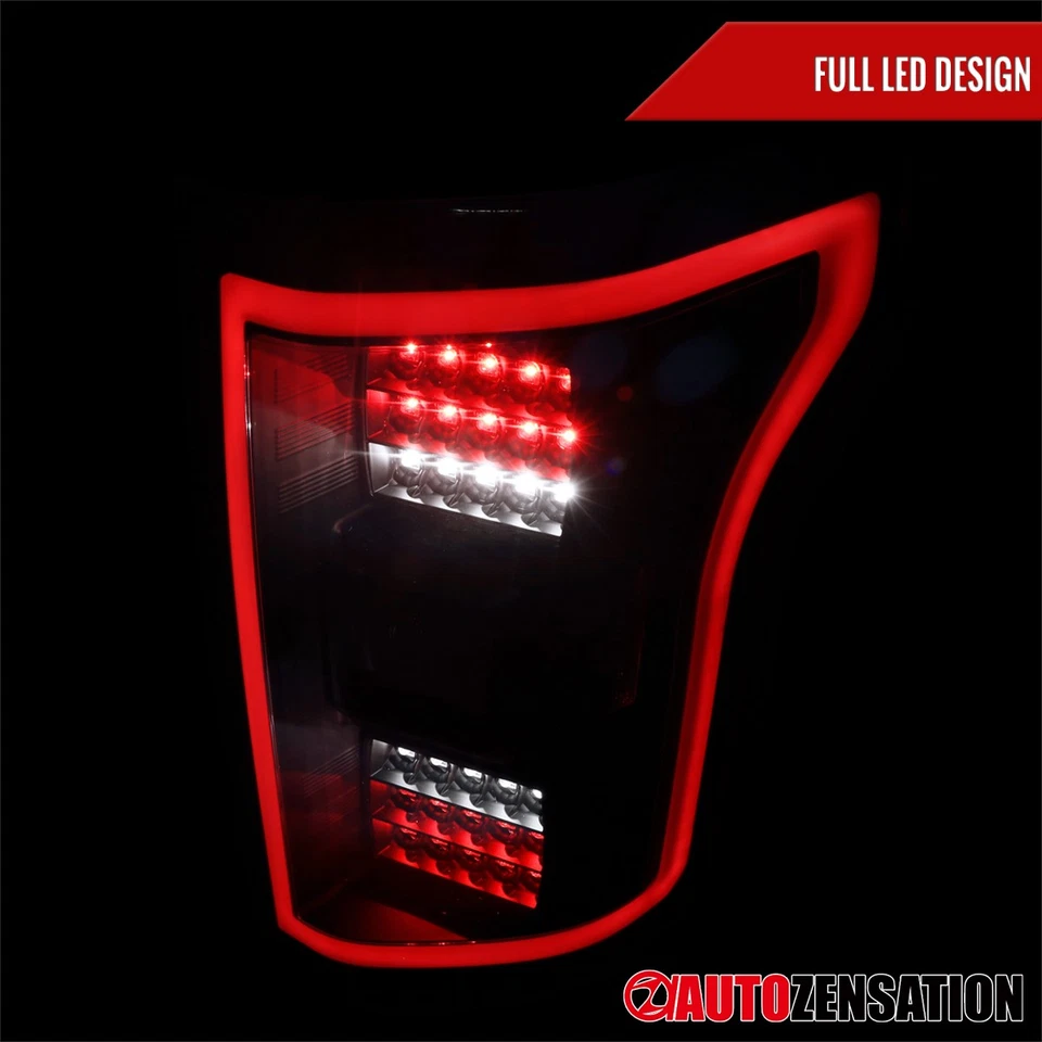 Fit 2015 2016 2017 Ford F-150 Full LED Black Tail Lights Brake Lamps Left+Right Foto 4 de 4