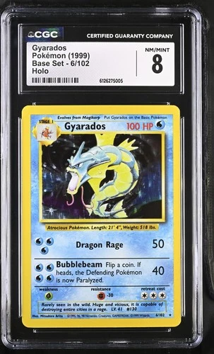 CGC 8 Gyarados 1999 Base Set 6/102 Holo Pokemon Card