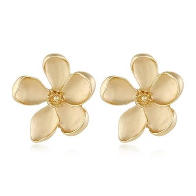 Aretes Gold Flower Stud Pendientes Joyeria Fina Prendas de Moda Para Mujer Ninas