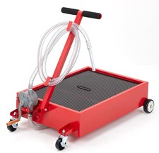 15 Gal Oil Drain Pan with 8FT Hose Low Profile Oil Drain Cart for Truck/RV/Buses