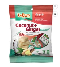 Dulzura Borincana Coconut Ginger Mini Entree Bites Snack 3.4 oz Bag