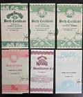 Vintage 1980s Cabbage Patch Kids Birth Certificates, set of 6