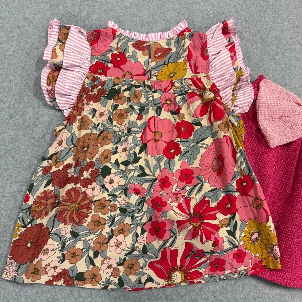 Shop The Mint Conjunto Niñas 10/12 Floral Volantes Top Tweed Lazo Falda Hada Princesa Foto 2 de 4