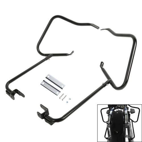 Chrome/Black Saddlebags Guards Crash Bars For Harley Touring Road King