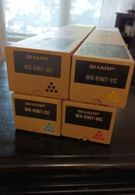 Genuine Sharp MX-61NT-BC MX-61NT-CC MX-61NT-MC, MX-61NT-YC Full Toner Set