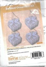 NIP  BEADED ORNAMENT KIT BIRTHSTONE BOXES-APRIL MAKES 4