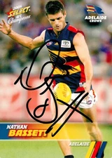 Signed 2008 Adelaide Crows AFL Select Champions Card - Nathan Bassett