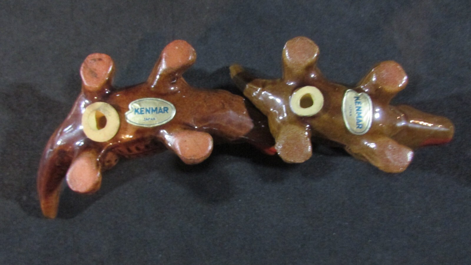 Vintage Salt and Pepper Shakers Brown Alligator Florida Kenmar