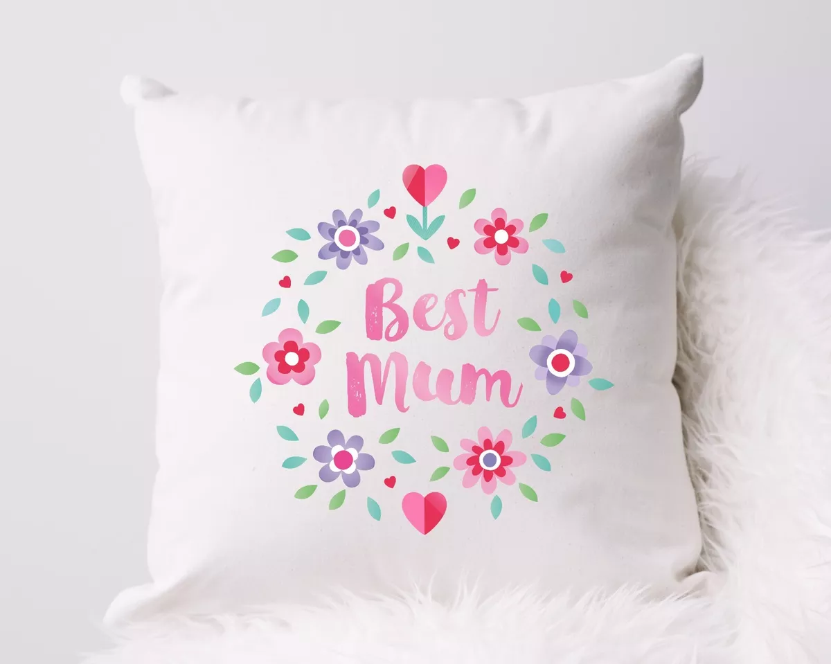 BEST MUM FLORAL PERSONALISED CUSTOM PILLOW CUSHION PRESENT GIFT