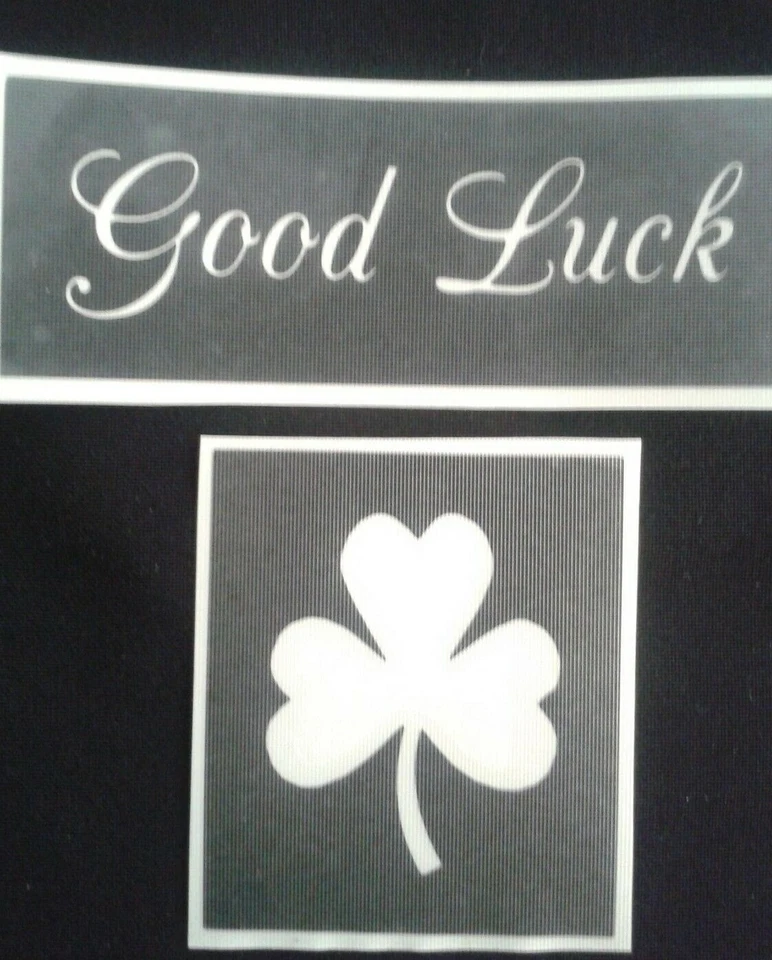 Stencil Good Luck & Shamrock per acquaforte su vetro artigianato / hobby / regalo