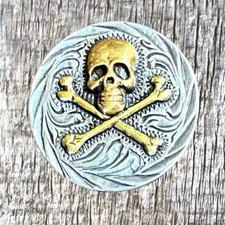 MOTORCYCLE CONCHOS BIKER SKULL CROSSBONE CON979-E