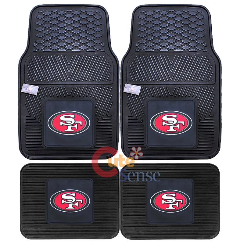 San Francisco 49ers Front Floor Mat Rare Utility Mat 4pc Rubber