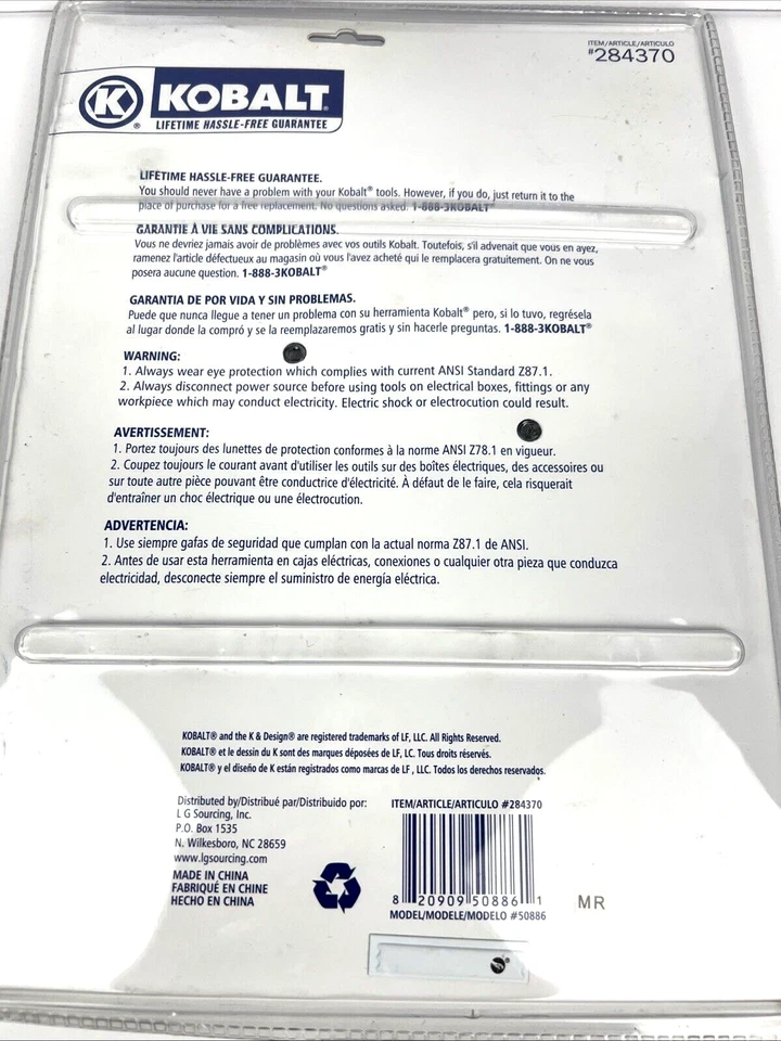 KOBALTO 284370 3 piezas 8 pulgadas, 10 pulgadas, 12 pulgadas Juego de alicates para juntas ranuradas nuevos en paquete Foto 2 de 2