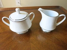 NORITAKE RANIER CREAMER AND SUGAR BOWL