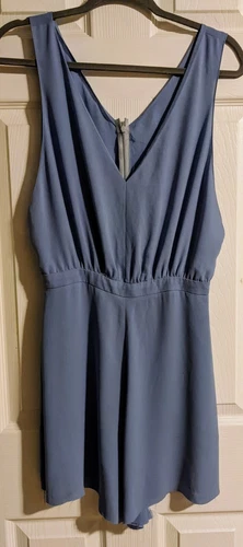 Vaute Couture Blue Romper S Slvless Swim Coverup Sample One-of-a-kind Festival - product listing photo