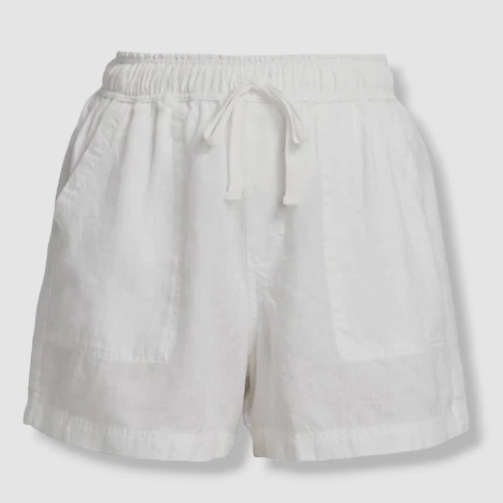 $138 Splendid Women's White Becka Linen Drawstring Shorts Size M