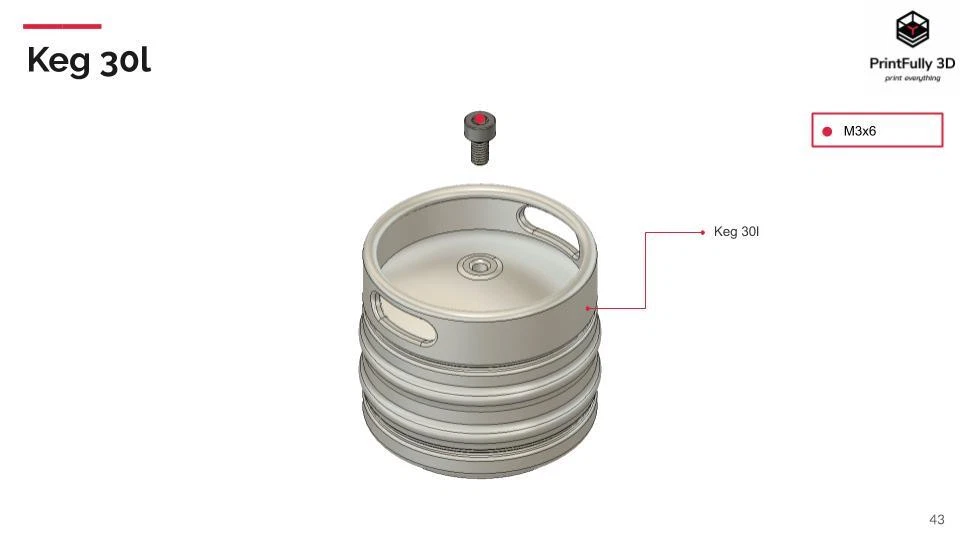 PrintFully3D 1/10 Scale Keg 30L Beer Barrel 3D Printed Crawler Accessories Trial - Image 2 of 3