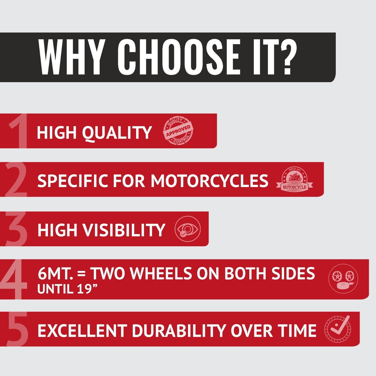 Strisce Rifrangenti Per Cerchi Moto 4R - 5mm X 6m, Rosso, Con Applicatore Brevettato - Foto 4