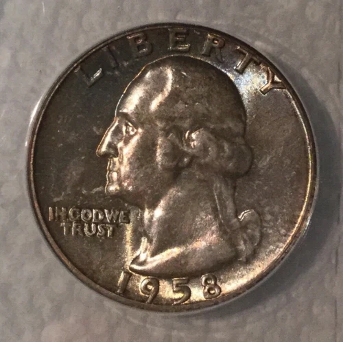 1958 Washington quarter w/ toning MS66 in beautiful condition
