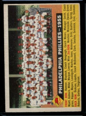 1956 Topps #72 Philadelphia Phillies Team Dated WB VG-EX LOOK!