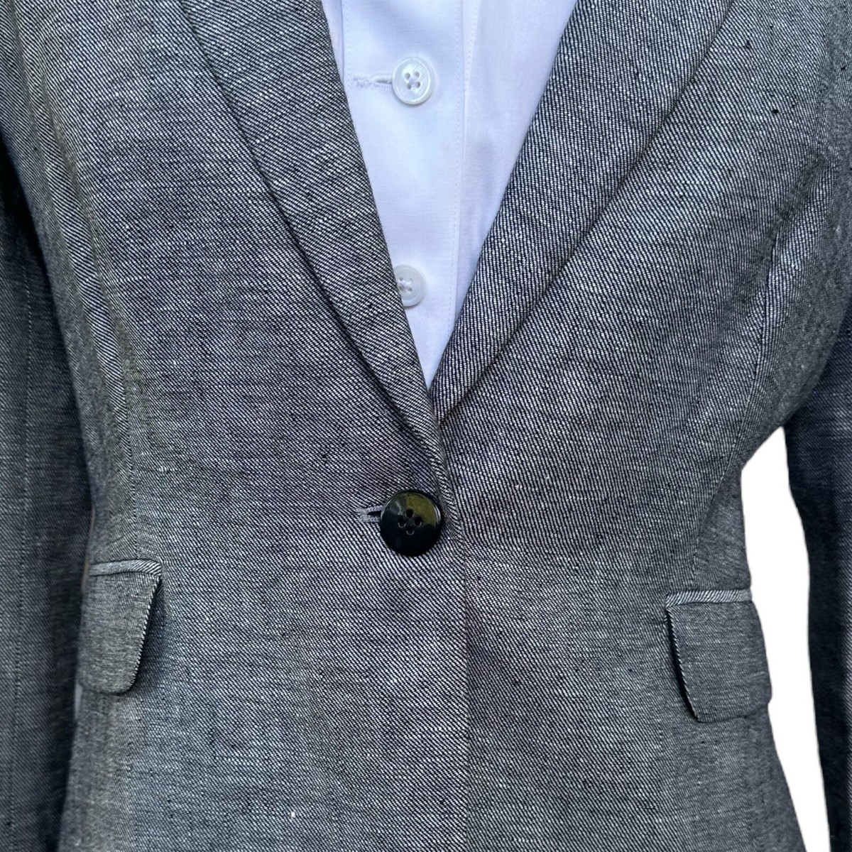 Hobbs London::ジャケット:UK6[RESALE] Hobbs SIze 6 Linen Grey Fitted Short Blazer London | eBay