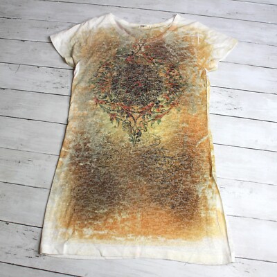 Vintage Women's Graphic T Shirt Top Size L Tattoo Art Short Sleeve
