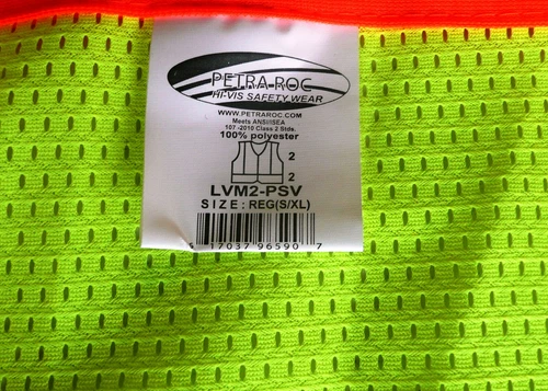 Petra Roc LVM2-PSV-REG ANSI-107 Class 2  Safety Vest, Adjustable Small - X-Large image 2