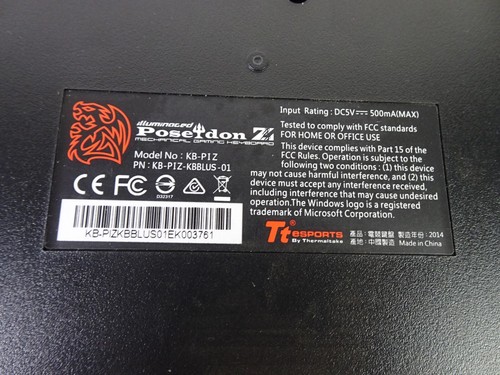 Thermaltake Poseidon Illuminated Blue LED Mechanical Gaming USB Keyboard KB-PIZ - Picture 5 of 6