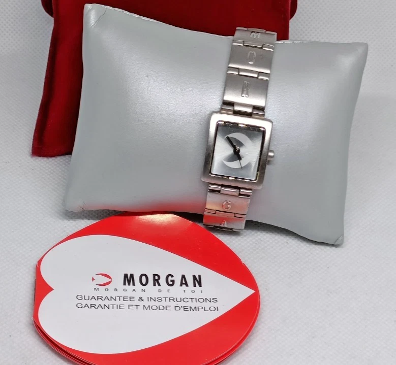 MORGAN Ladies Silver Tone Brushed Look Quartz Watch-VGC/Working — 第 3/4 张图片