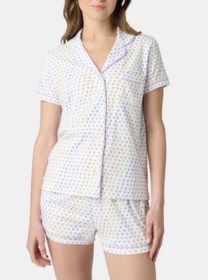 Roller Rabbit Women's Disco Hearts Pajama Set Size S Pima Cotton Short Sleeve