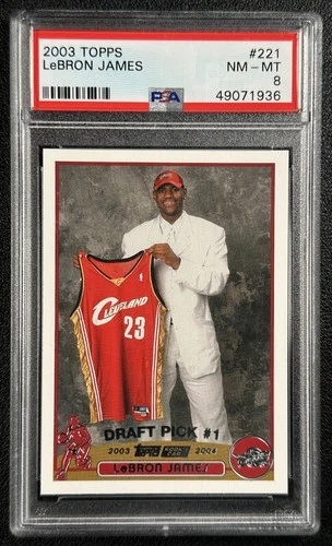 LEBRON JAMES PSA 8 2003-04 TOPPS BASKETBALL #221 ROOKIE RC CAVALIERS 936
