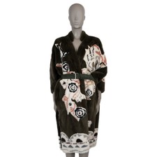72652 auth CHRISTIAN DIOR khaki green 2019 PRINTED MINK FUR Cape Jacket XS