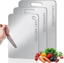 Titanium Cutting Board Set of 3, 100% Pure Titanium Cutting Boards for Kitchen,