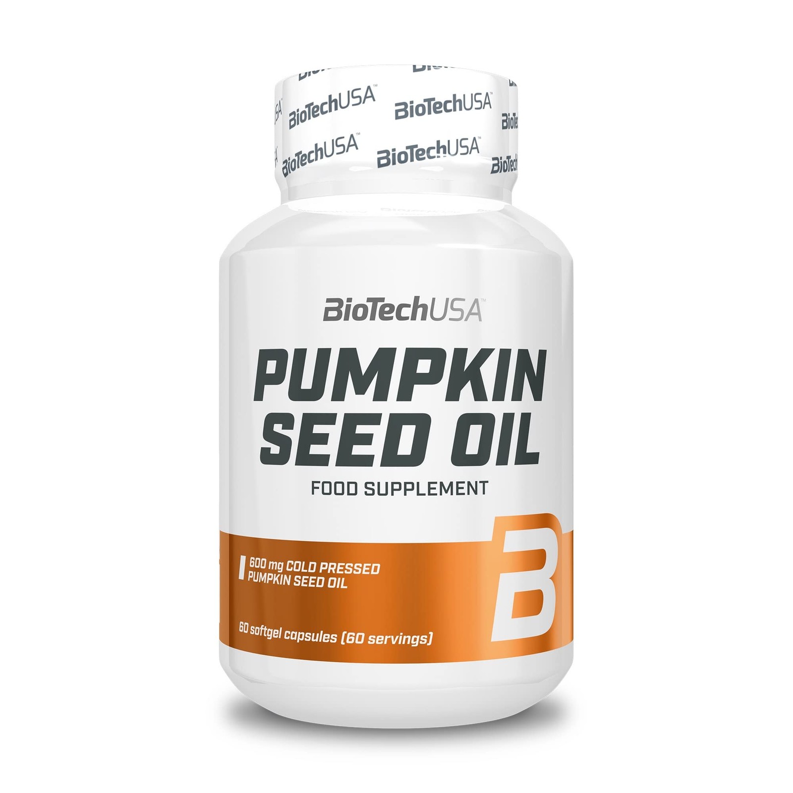 BioTechUSA Pumpkin Seed Oil | 60 count (Pack of 1), White/Dark Grey Heather