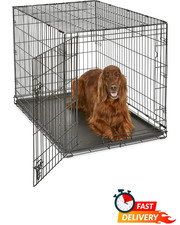42 Inch Large Dog Crate Single Door Foldable Kennel Leak Proof Tray Portable XL