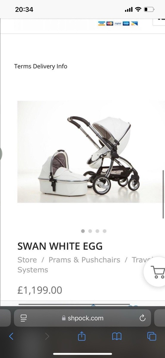 Limited Edition Swan White Egg Pushchair UK