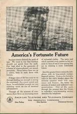 Magazine Ad - 1919 - AT&T / Bell System - America's Fortunate Future