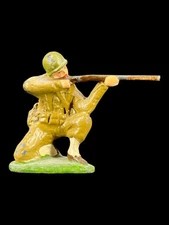 Vintage F.A.O. Schwarz Lead Toy Soldier Figurine Kneeling w/ Rifle 3"