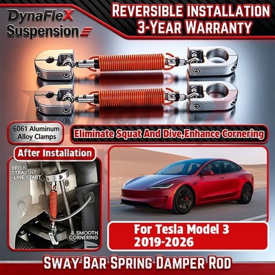 For Tesla Model 3 2019-2026 2pcs Sway Bar Anti-Roll Link Spring Damper Rod