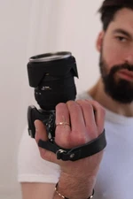 Black Leather Camera Wrist Strap, Custom Quick Release Hand Strap