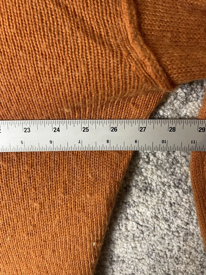 Suéter Americano Vintage Para Mujer M/L Naranja Óxido De Gran Tamaño Tejido Hombro Caído Foto 3 de 4