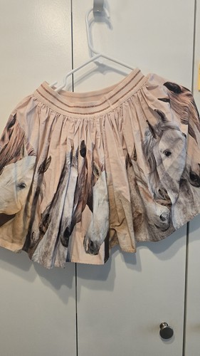 Girls Skirt Molo Skirt Size 9-10 Horse Print Organic Cotton